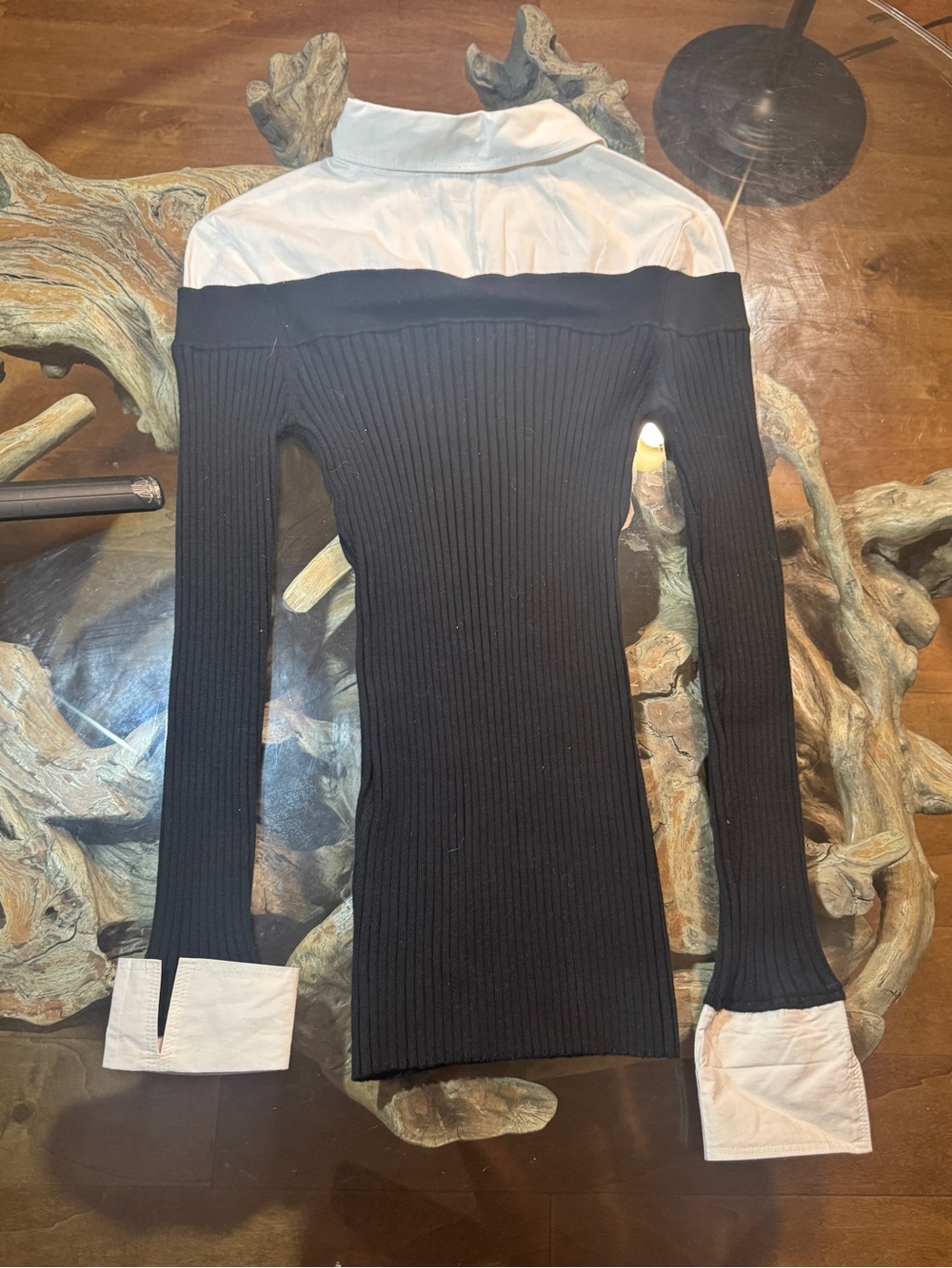 Layered Knitted button down - Picture 7 of 7